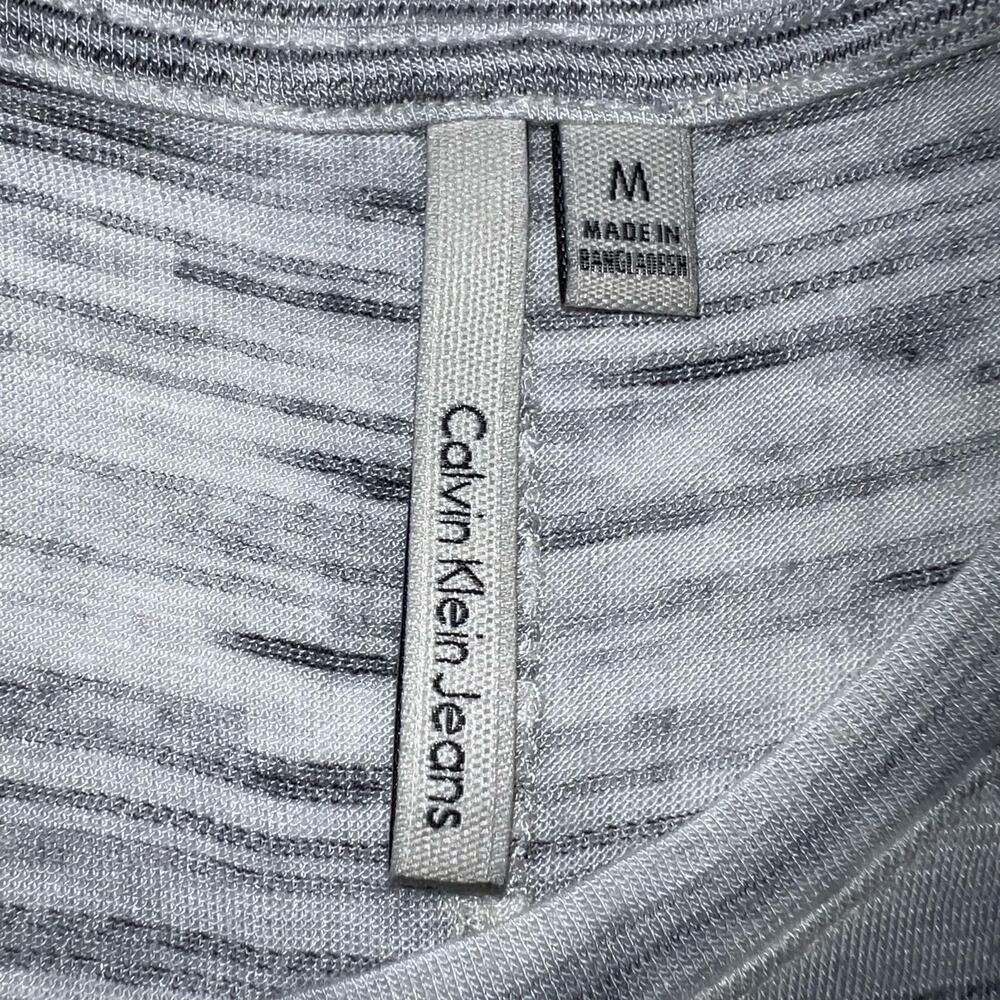 Calvin Klein Jeans Womens T Shirt Top Casual Short Sleeved Pullover Gray Medium - Picture 9 of 12
